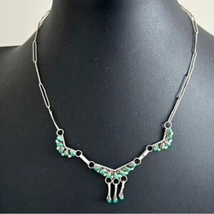 Sterling Native American petite point necklace